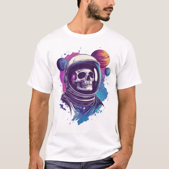 Skull Astronaut Explorer T-Shirt (Vorderseite)