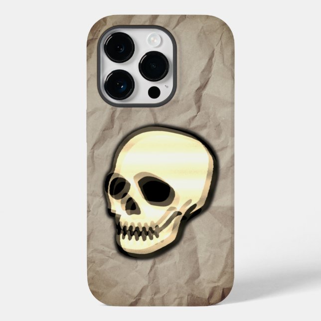 Skull auf Papiertextur Hintergrund Case-Mate iPhone Hülle (Rückseite)
