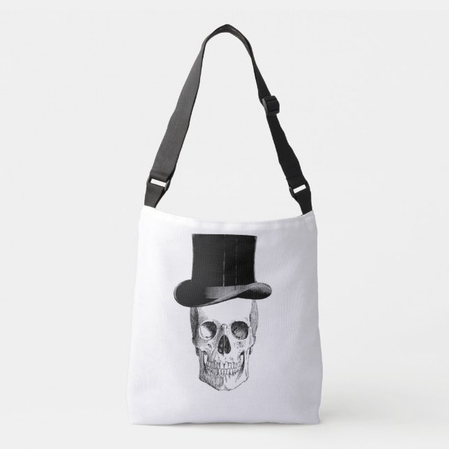 Skull Bag Halloween Tragetaschen Mit Langen Trägern (Vorderseite)