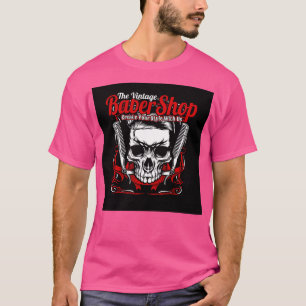 Skull-Barber-Shop-Zeichen T-Shirt