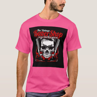Skull-Barber-Shop-Zeichen T-Shirt