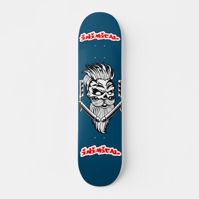Skull-Barber-Skateboard-Deck Skateboard (Vorne)