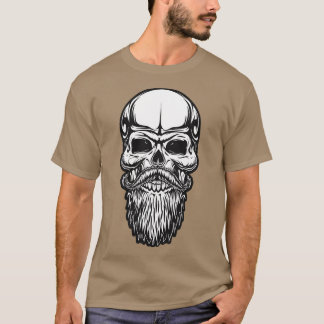 SKULL BARBER SQUELETON BARD AND MUSTACHE GIFT FO T-Shirt