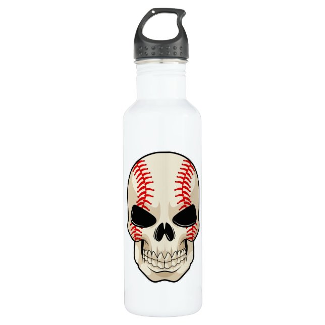 Skull Baseball Sports Edelstahlflasche (Vorderseite)