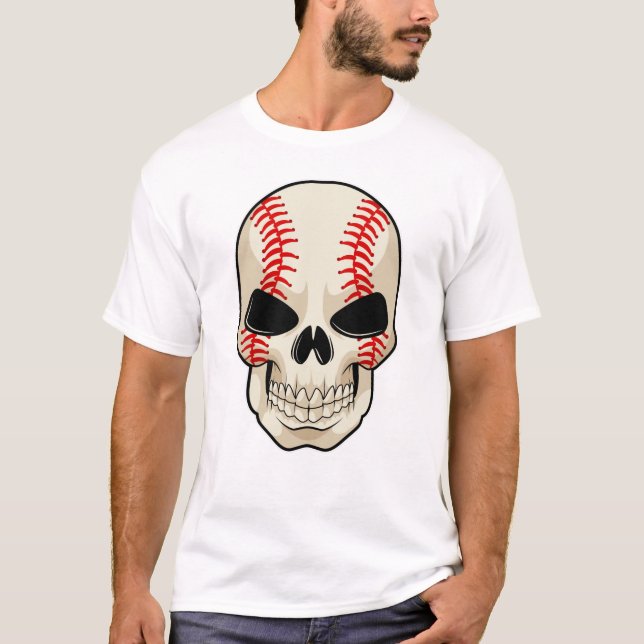 Skull Baseball Sports T-Shirt (Vorderseite)