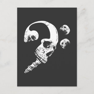 Skull Bass Clef Bass Player Musican Skelettmusik Postkarte