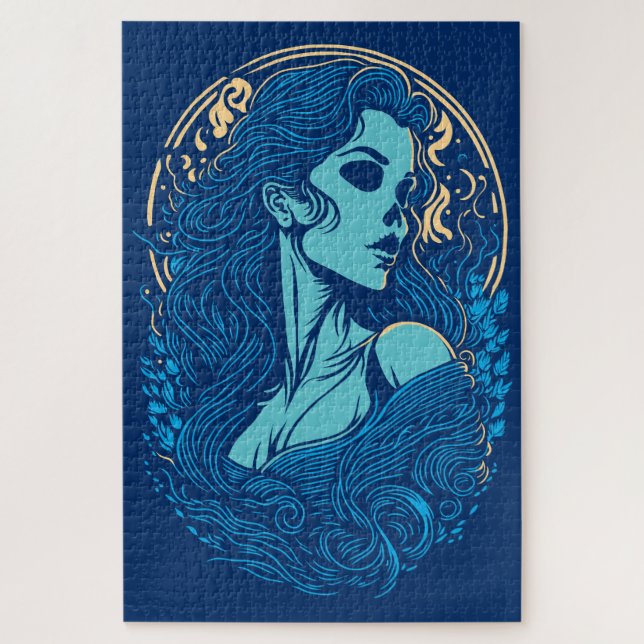Skull Beauty Gothic Portrait Puzzle (Vertikal)