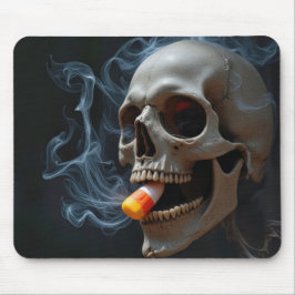 Skull Biting Candy Corn Mousepad