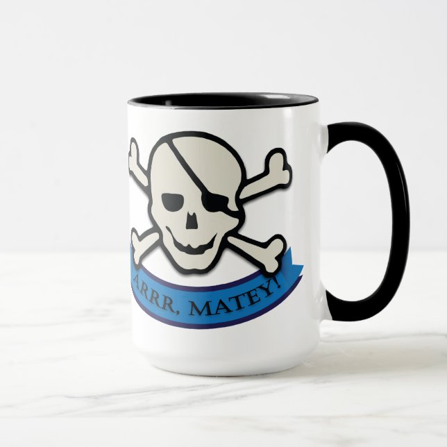 Skull - Black 15 oz Ringer Tasse (Rechts)