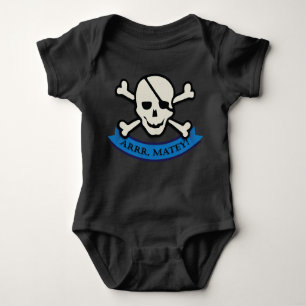 Skull - Black Baby Jersey Bodysuit Baby Strampler