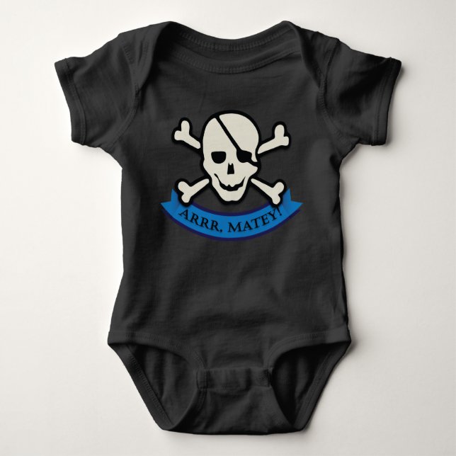 Skull - Black Baby Jersey Bodysuit Baby Strampler (Vorderseite)