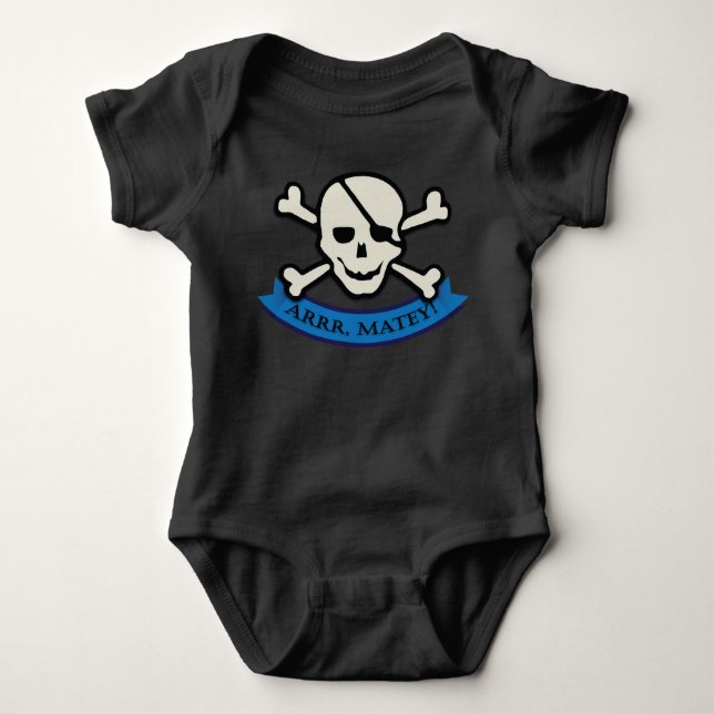 Skull - Black Baby Jersey Bodysuit Strampler (Vorderseite)