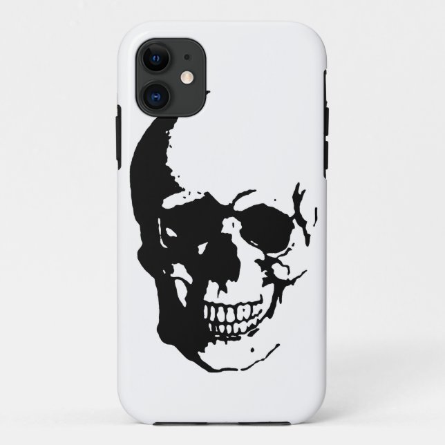 Skull - Black & White Metal Fantasy Art Case-Mate iPhone Hülle (Rückseite)