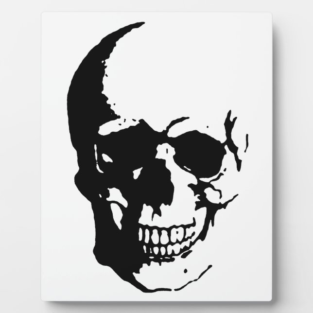 Skull - Black & White Metal Fantasy Art Fotoplatte (Vorderseite)