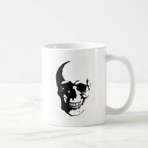 Skull - Black & White Metal Fantasy Art Kaffeetasse