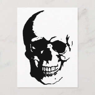 Skull - Black & White Metal Fantasy Art Postkarte