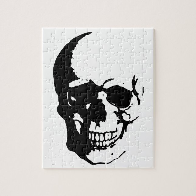 Skull - Black & White Metal Fantasy Art Puzzle (Vertikal)