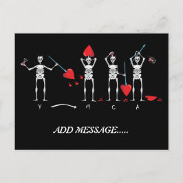 SKULL; BLACKBEARD YMCA POSTKARTE