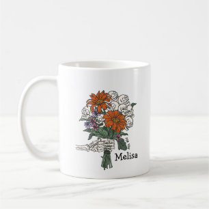 Skull Blume Bouquet Halloween Custom Kaffeetasse