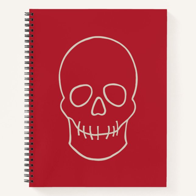 Skull - Blut rot und Knochen weiß Notizbuch (Vorderseite)
