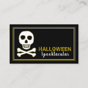 Skull & Bones, Gold Halloween-Party Ticket Einladu Begleitkarte