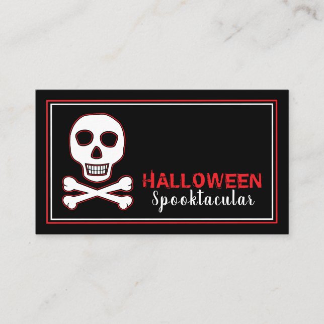 Skull & Bones, Red Halloween-Party Ticket Einladun Begleitkarte (Vorderseite)