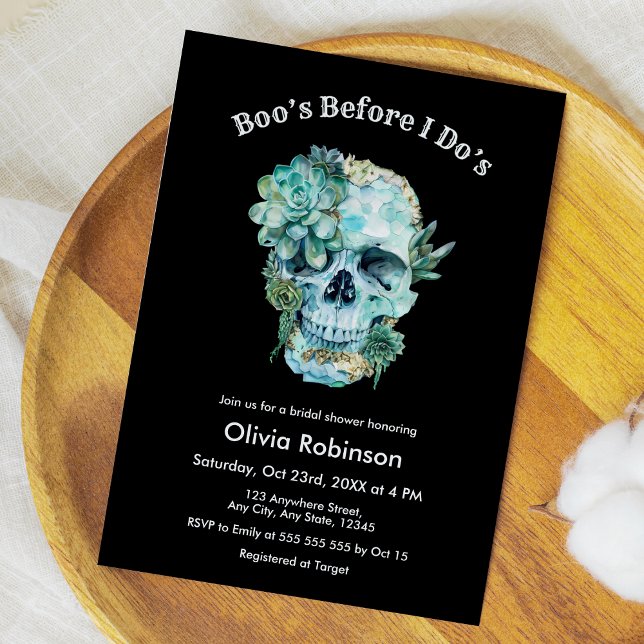 Skull Boo's Before I's Halloween-Brautparty Einladung (Skull Boo's Before I Do's Halloween Bridal Shower Invitation )