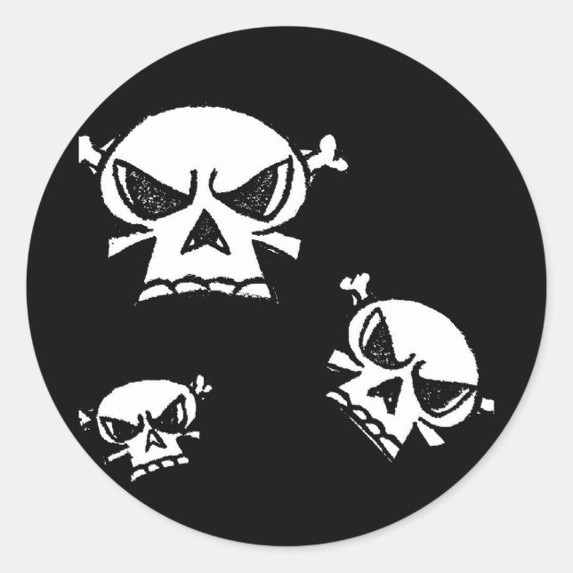 Skull Boys von Justyn Johnson Runder Aufkleber (Vorderseite)