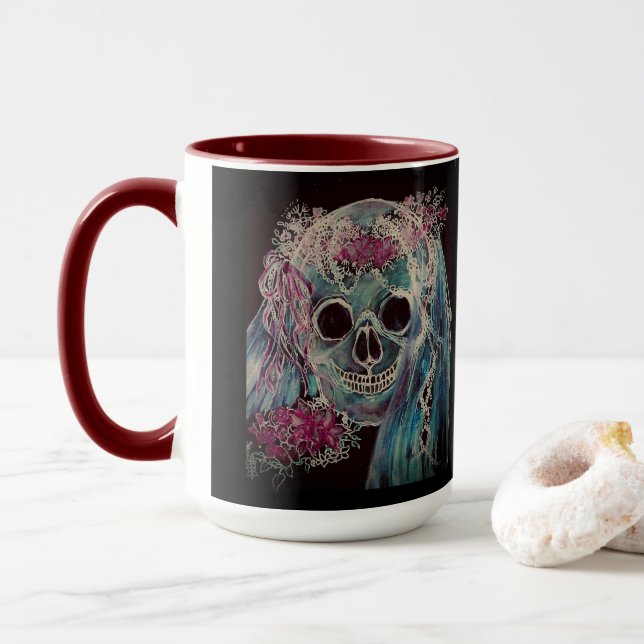 Skull Bride Tasse 15 oz. (Mit Donut)