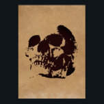 Skull Brown Pop Art Poster<br><div class="desc">Fantasy Art Skeleton Poster Print - Black & Red Heavy Metal Punk Rock Uni Pop Art</div>