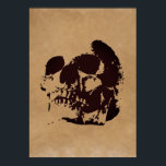 Skull Brown Pop Art Poster<br><div class="desc">Fantasy Art Skeleton Poster Print - Black & Red Heavy Metal Punk Rock Uni Pop Art</div>