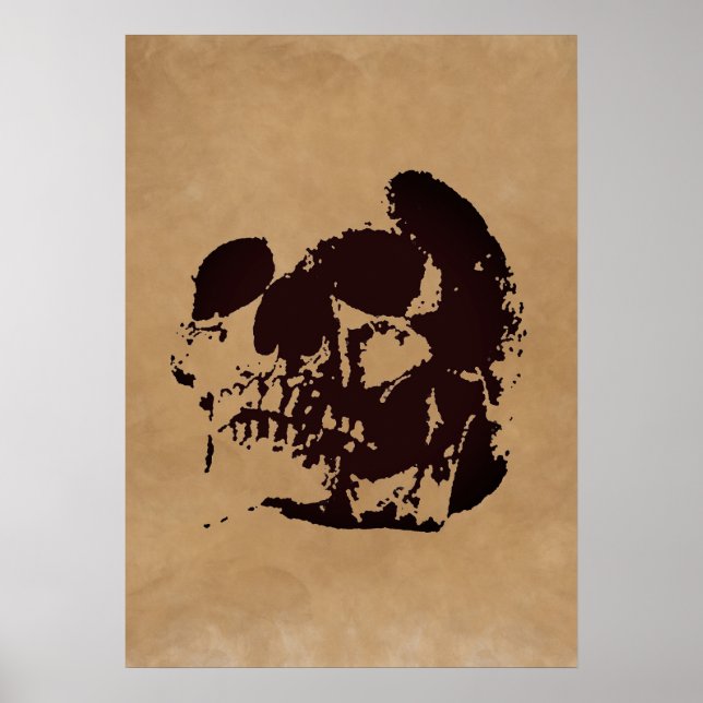Skull Brown Pop Art Poster (Vorne)