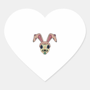 Skull Bunny Oars Oster Niedlich Skelett Kaninchen  Herz-Aufkleber