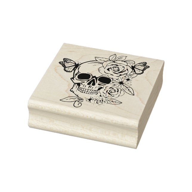 Skull Butterfly Art Art Gummistempel (Stempel)