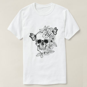 Skull Butterfly Art Art T-Shirt