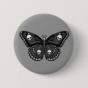 Skull Butterfly Button