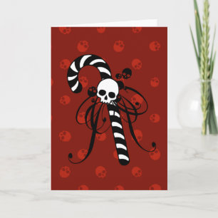 Skull Candy Cane Feiertagskarte
