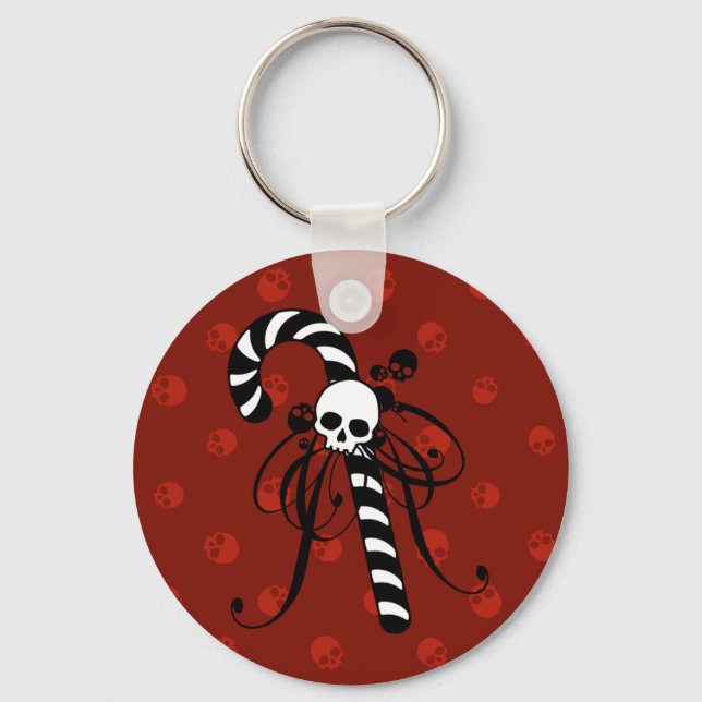 Skull Candy Cane Schlüsselanhänger (Vorderseite)