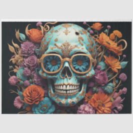 Skull Candy with Flowers Seidenpapier