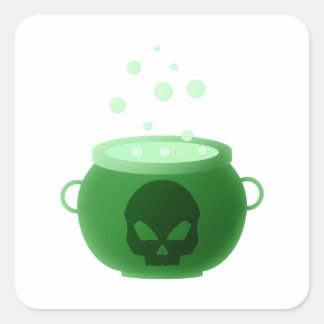 Skull Cauldron Quadratischer Aufkleber