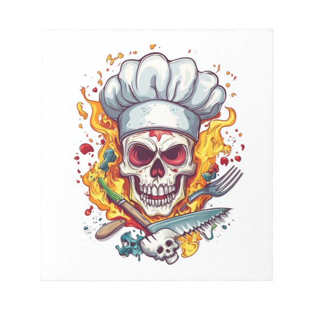 Skull Chef Küchenmeister Notizblock (Vorderseite)