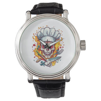 Skull Chef Madness � Funny Cooking Skeleton Armbanduhr
