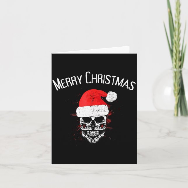 Skull Christmas Santa - Creepy Christmas  Karte (Vorderseite)