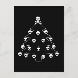 Skull Christmas Tree Feiertagspostkarte