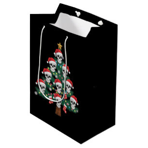 Skull Christmas Tree Pajama Cool Skeleton Santa Mittlere Geschenktüte