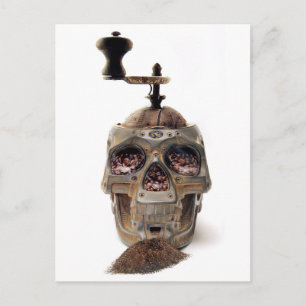 Skull Coffee Grinder Postkarte