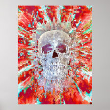 Skull Colorful Pop Art Psychedelic Surreal Artwork