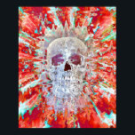 Skull Colorful Pop Art Psychedelic Surreal Artwork Poster<br><div class="desc">Surrealer Schädel. Farbenfrohe gotische, trendige, coole, moderne, rote Poster. Psychedelische Trippy abstrakte Popart Kultur Wandkunst, Image Copyright Marg Seregelyi Fotografie.</div>