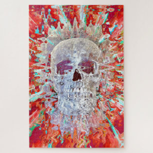 Skull Colorful Pop Art Psychedelic Surreal Artwork Puzzle