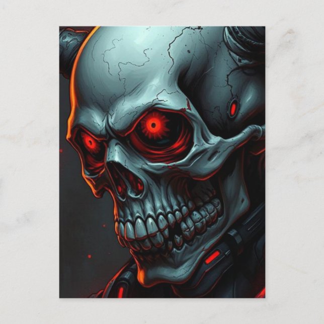 Skull Comic Style Illustration Fantasy Art Postkarte (Vorderseite)